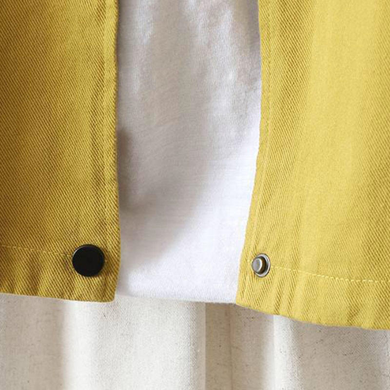 Veste d'extérieur en coton à manches longues et poches , Buddha Stones, automne, boutonnée. - image 12