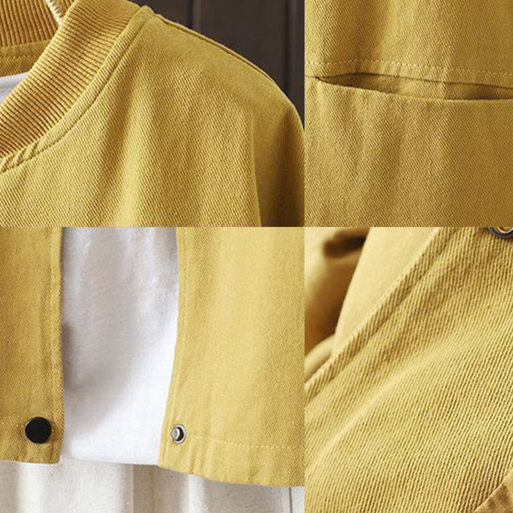 Veste d'extérieur en coton à manches longues et poches , Buddha Stones, automne, boutonnée. - image 18