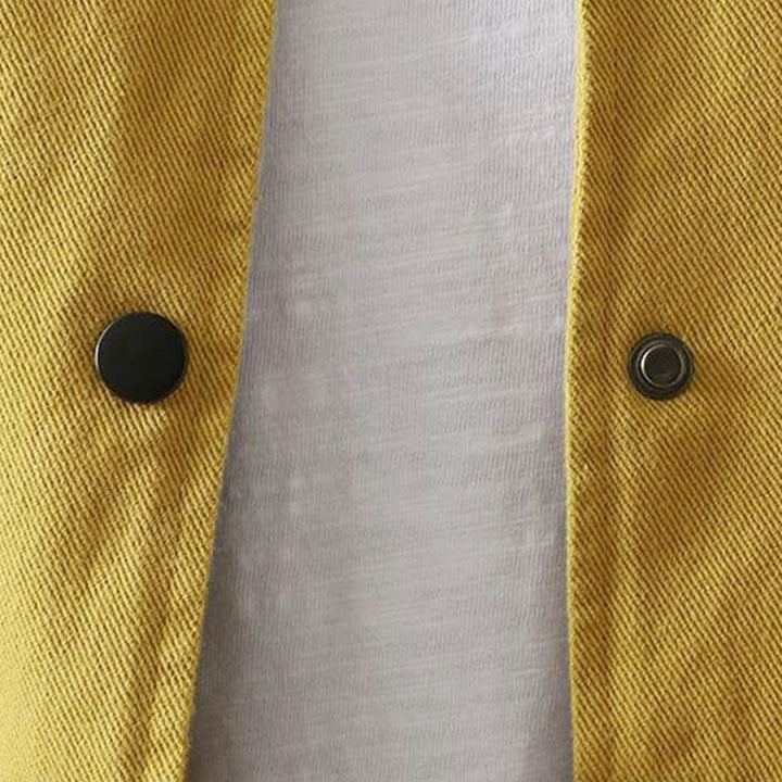 Veste d'extérieur en coton à manches longues et poches , Buddha Stones, automne, boutonnée. - image 13