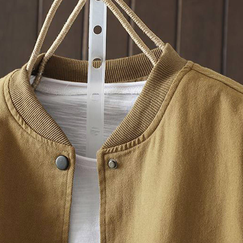 Veste d'extérieur en coton à manches longues et poches , Buddha Stones, automne, boutonnée. - image 20