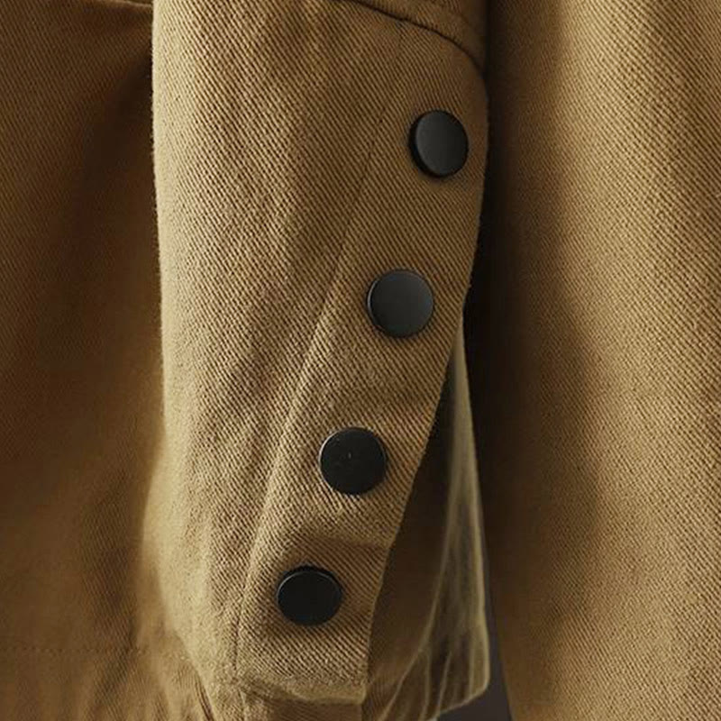 Veste d'extérieur en coton à manches longues et poches , Buddha Stones, automne, boutonnée. - image 23