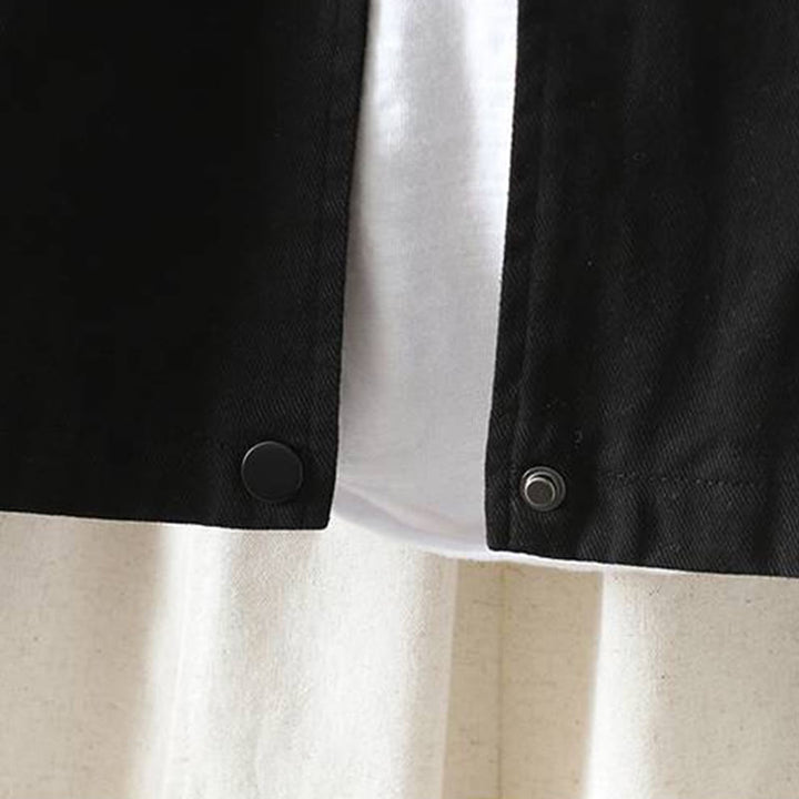 Veste d'extérieur en coton à manches longues et poches , Buddha Stones, automne, boutonnée. - image 30