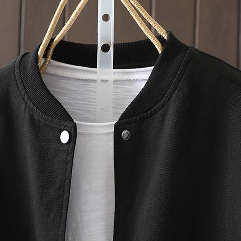 Veste d'extérieur en coton à manches longues et poches , Buddha Stones, automne, boutonnée. - image 26