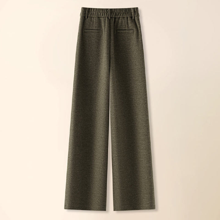 Pantalon large pour femme en coton épais et laine, orné de boutons et de Buddha Stones , avec poches - image 1