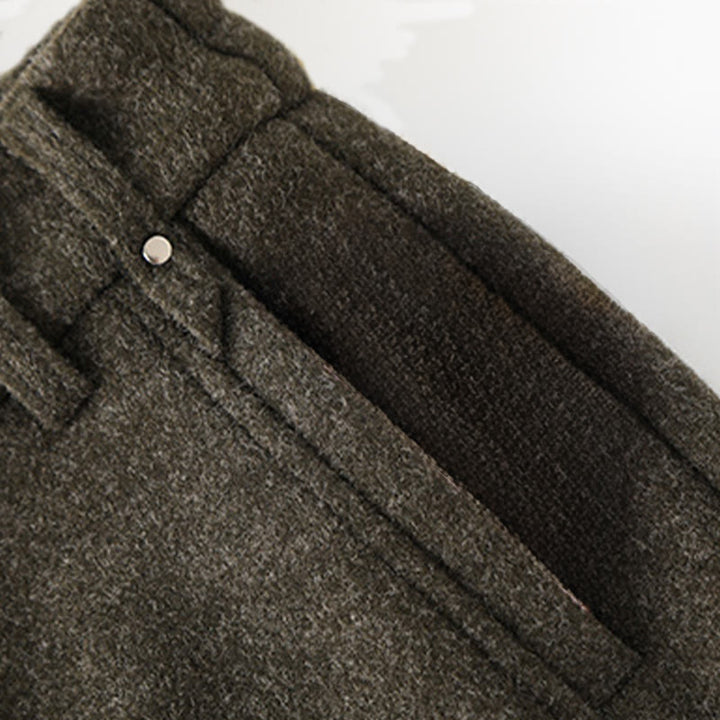 Pantalon large pour femme en coton épais et laine, orné de boutons et de Buddha Stones , avec poches - image 3