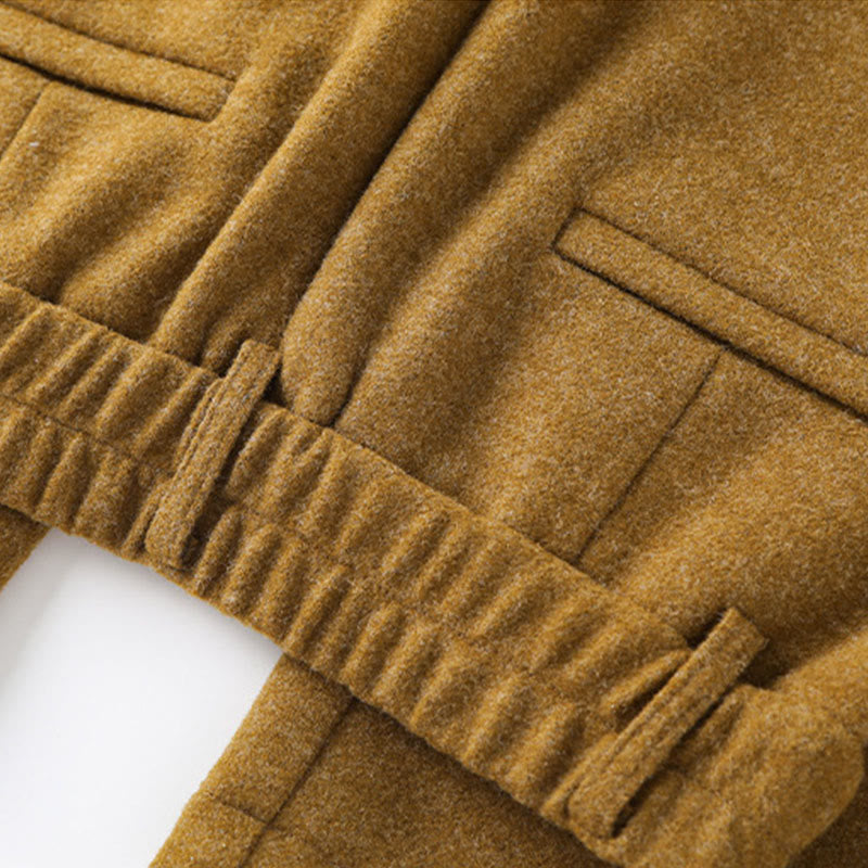 Pantalon large pour femme en coton épais et laine, orné de boutons et de Buddha Stones , avec poches - image 9