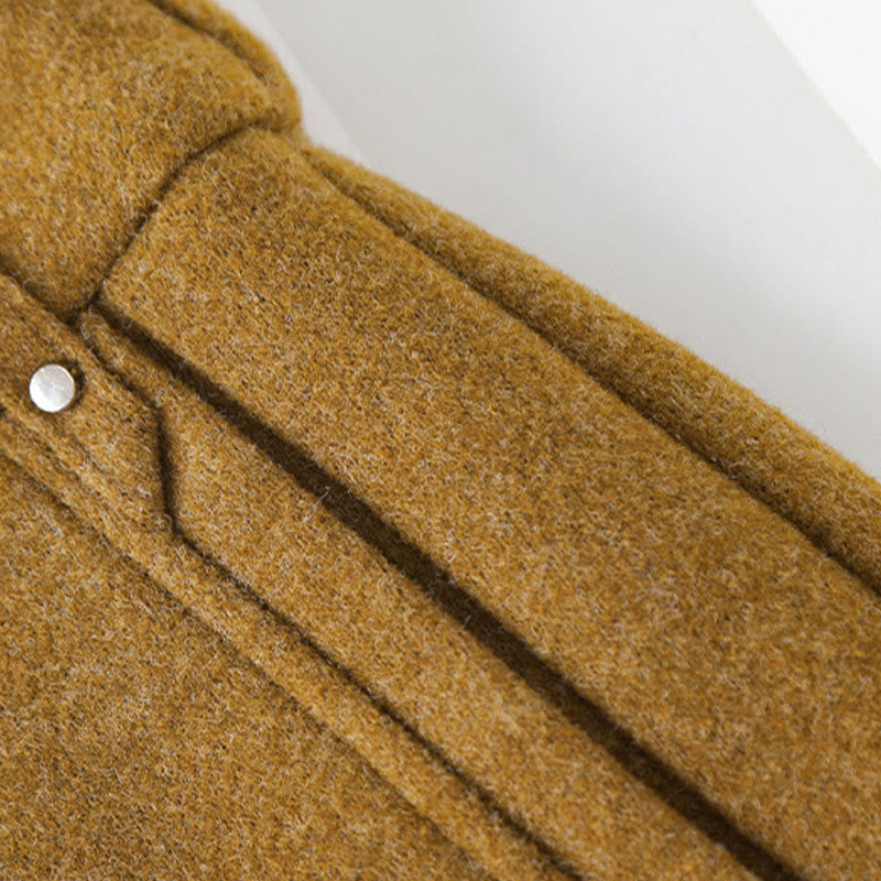 Pantalon large pour femme en coton épais et laine, orné de boutons et de Buddha Stones , avec poches - image 8