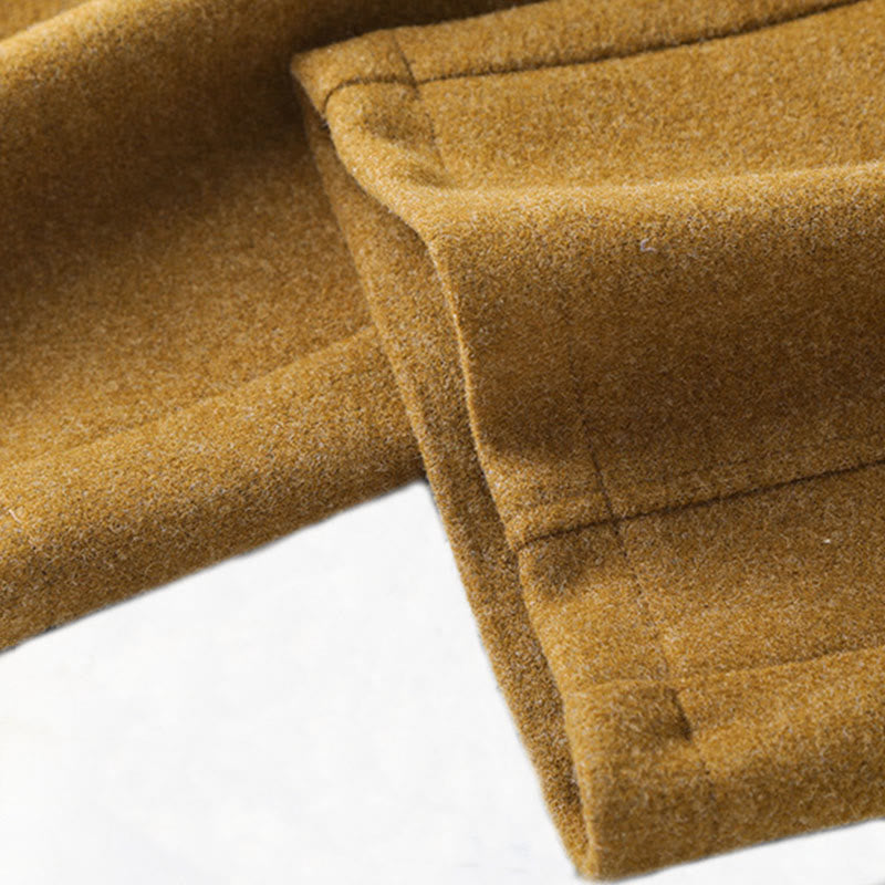 Pantalon large pour femme en coton épais et laine, orné de boutons et de Buddha Stones , avec poches - image 11