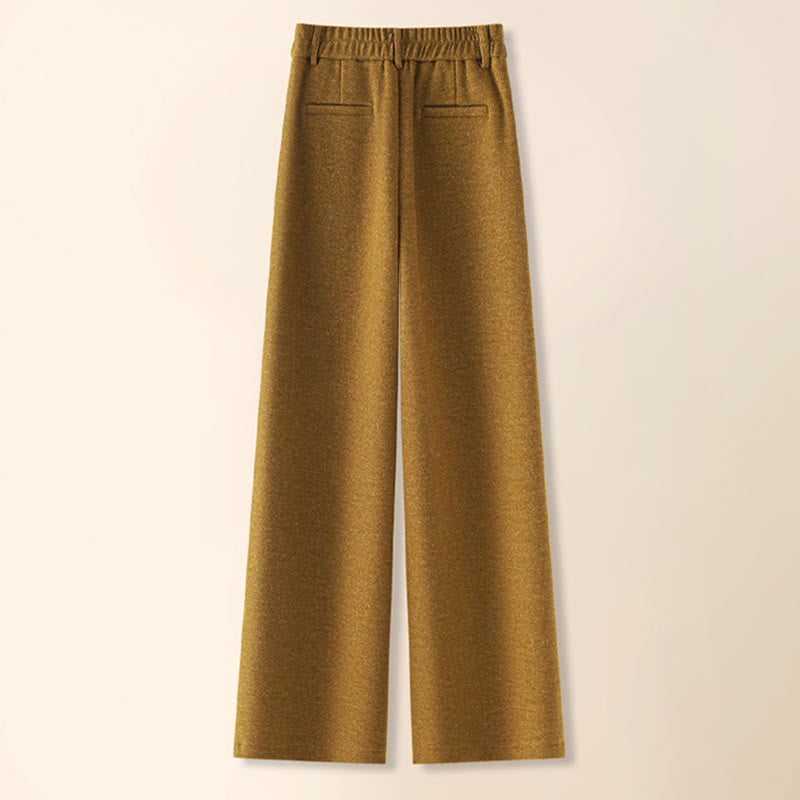 Pantalon large pour femme en coton épais et laine, orné de boutons et de Buddha Stones , avec poches - image 6