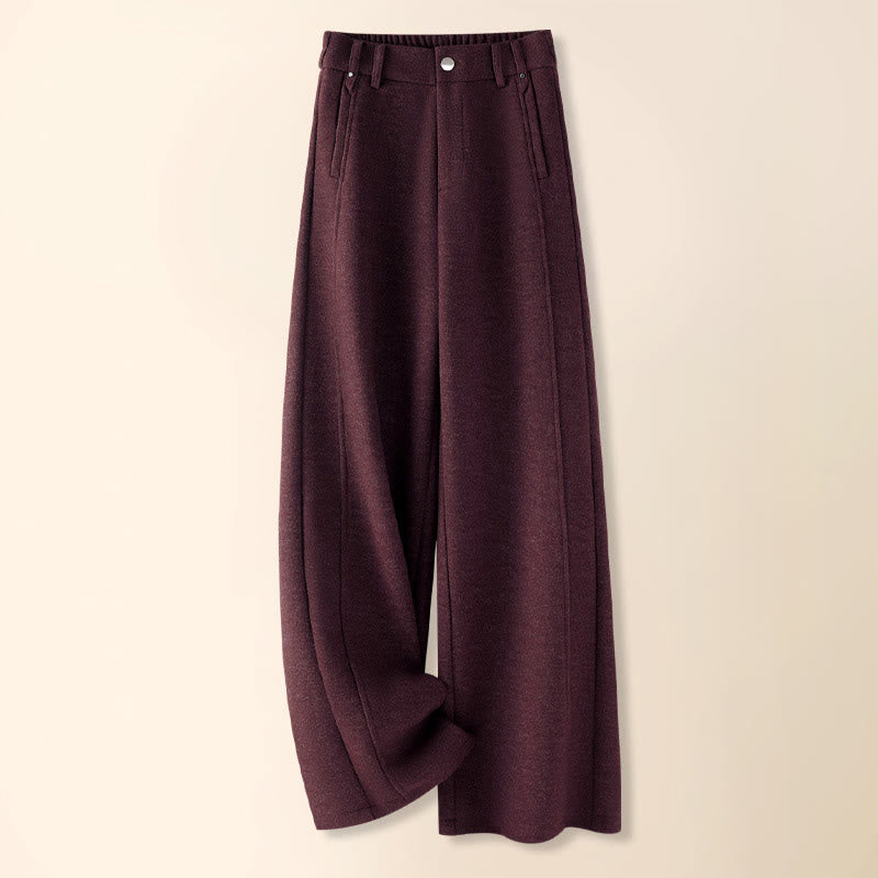 Pantalon large pour femme en coton épais et laine, orné de boutons et de Buddha Stones , avec poches - Violet - US12，UK/AU16，EU44 (3XL) - image 14