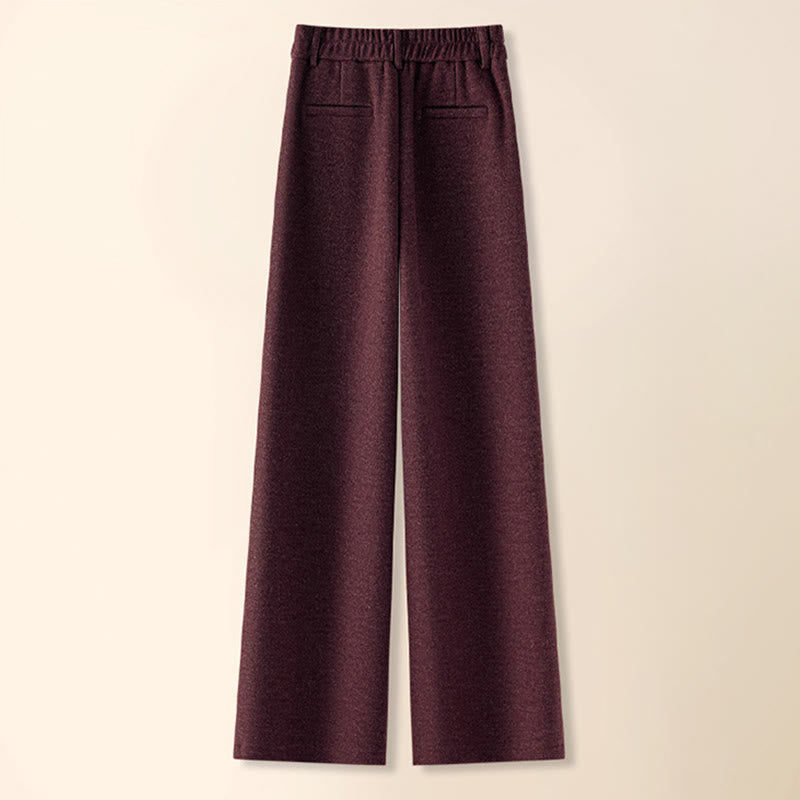 Pantalon large pour femme en coton épais et laine, orné de boutons et de Buddha Stones , avec poches - image 15
