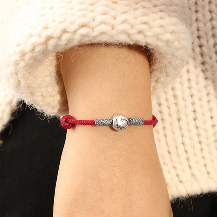 Bracelet porte-bonheur tressé en argent sterling 999 Buddha Stones , année du Cheval (signe du zodiaque chinois). - image 9