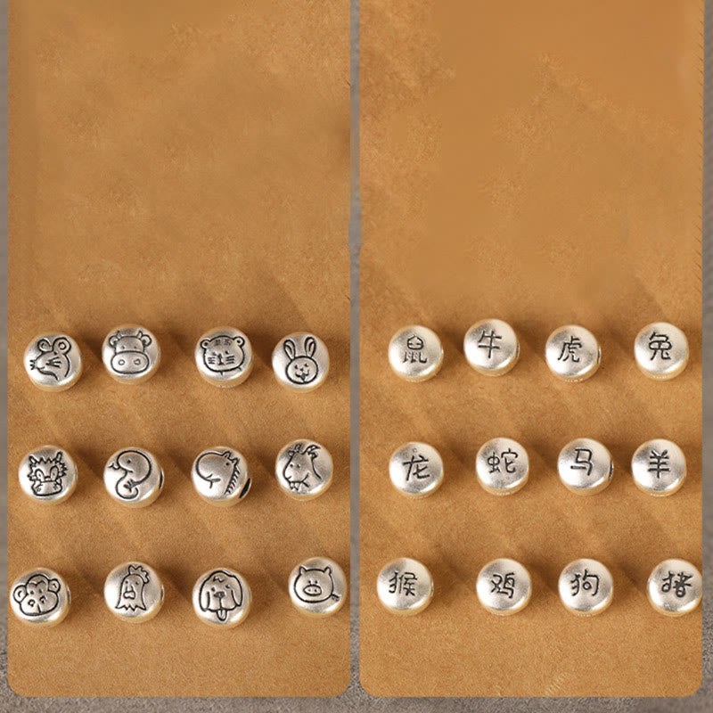 Bracelet porte-bonheur tressé en argent sterling 999 Buddha Stones , année du Cheval (signe du zodiaque chinois). - image 55