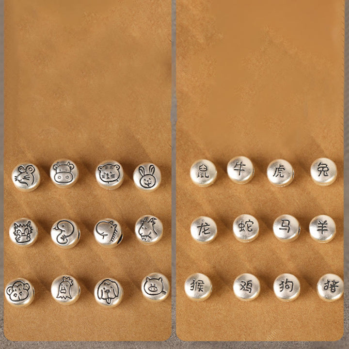 Bracelet porte-bonheur tressé en argent sterling 999 Buddha Stones , année du Cheval (signe du zodiaque chinois). - image 55