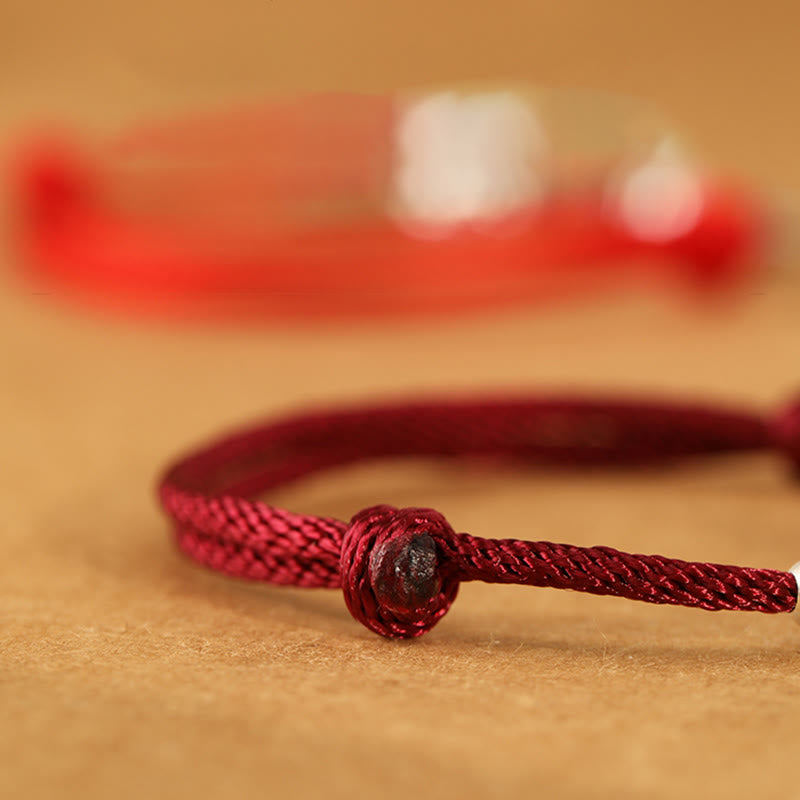 Bracelet porte-bonheur tressé en argent sterling 999 avec breloque représentant le caractère Fu de l'année du Cheval et Buddha Stones - image 7