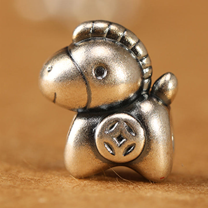 Bracelet porte-bonheur tressé en argent sterling 999 avec breloque représentant le caractère Fu de l'année du Cheval et Buddha Stones - image 6