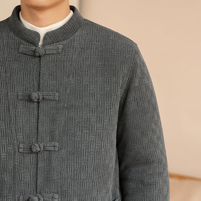 Ensemble veste et pantalon en coton uni à manches longues et poches, motif Buddha Stones, coloris hiver 2 pièces. - image 10