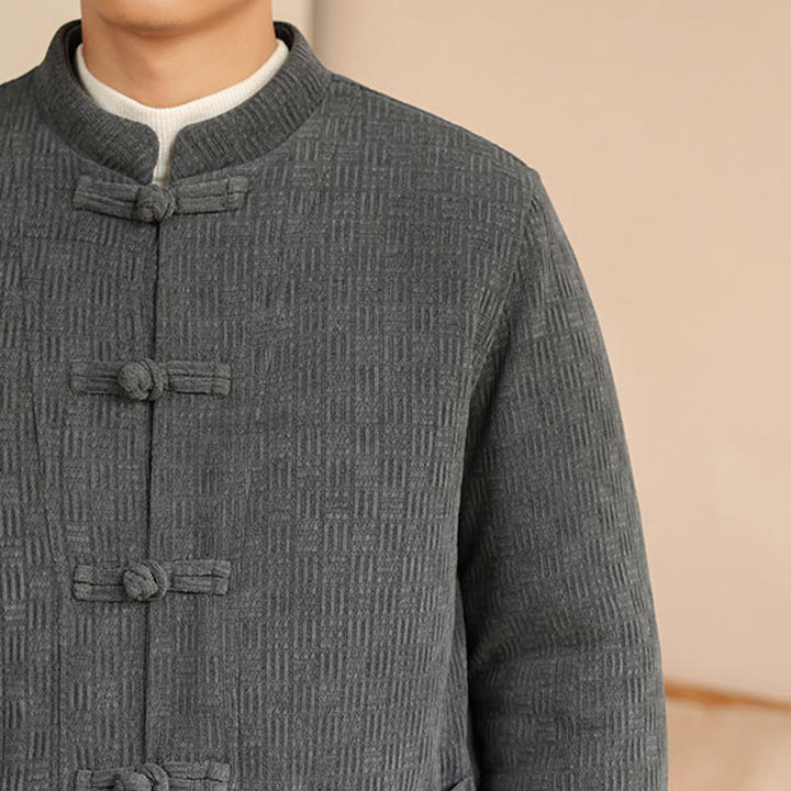 Ensemble veste et pantalon en coton uni à manches longues et poches, motif Buddha Stones, coloris hiver 2 pièces. - image 10