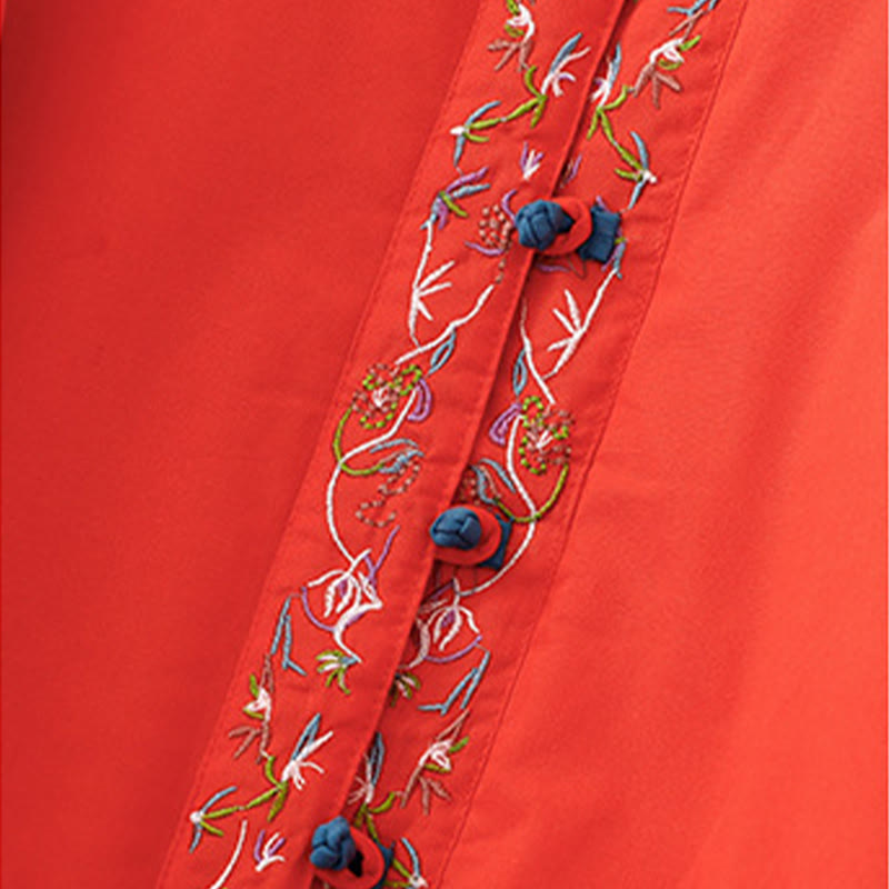 Veste thermique femme à manches longues, broderie florale hivernale et boutons brandebourg, Buddha Stones - image 19