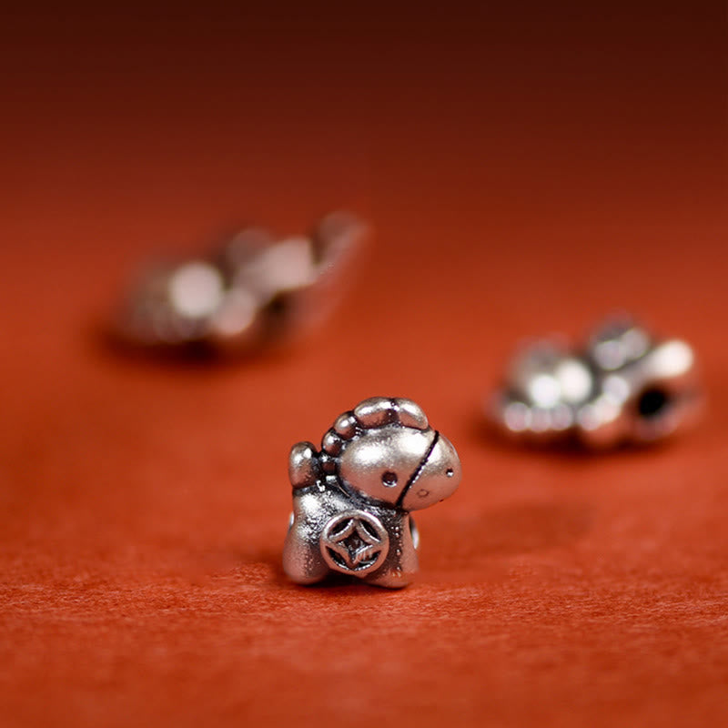 Bracelet/cheville porte-bonheur en argent sterling 999 et Buddha Stones, année du Cheval, avec cordelette en argent sterling 925 et cordon. - image 18