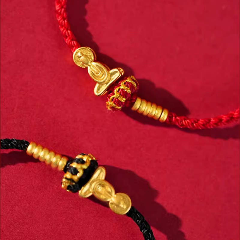 Bracelet tressé de protection en Buddha Stones, nœud de lotus et fil rouge, orné d'un Bouddha sans forme - image 14