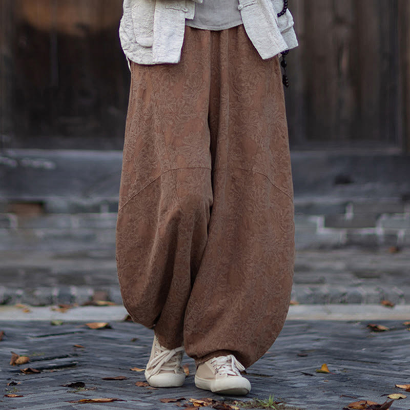 Ensemble chemise et pantalon à manches longues en jacquard à boutons brandebourg pour femme, motif Buddha Stones, en coton et lin. - image 40