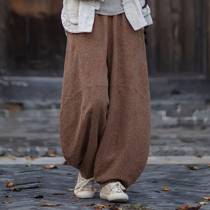Ensemble chemise et pantalon à manches longues en jacquard à boutons brandebourg pour femme, motif Buddha Stones, en coton et lin. - image 40