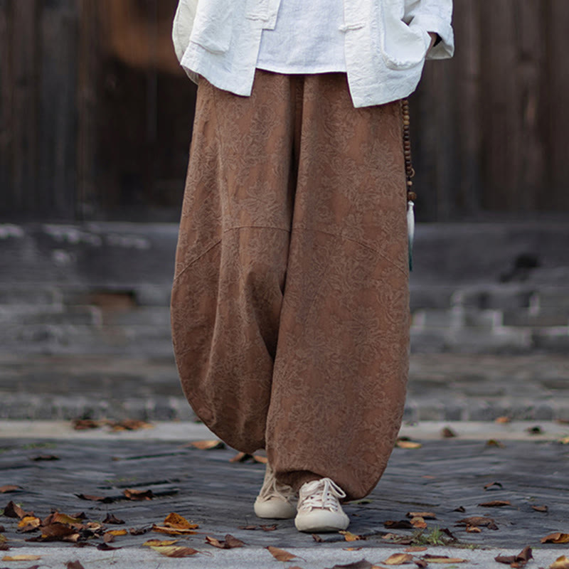 Ensemble chemise et pantalon à manches longues en jacquard à boutons brandebourg pour femme, motif Buddha Stones, en coton et lin. - image 41