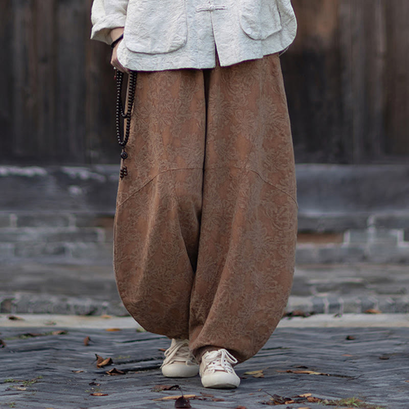 Ensemble chemise et pantalon à manches longues en jacquard à boutons brandebourg pour femme, motif Buddha Stones, en coton et lin. - image 39