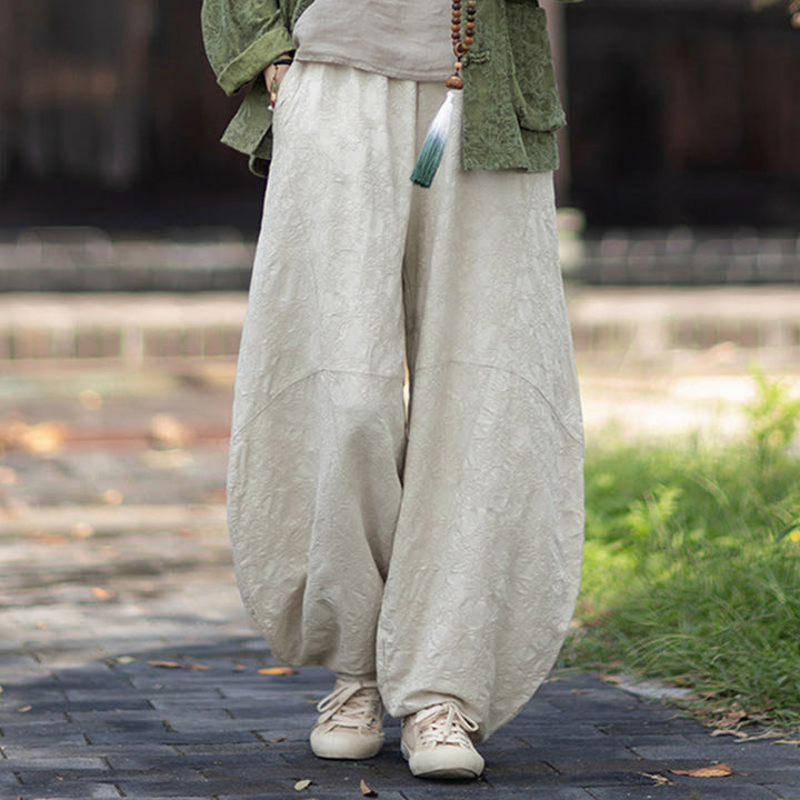 Ensemble chemise et pantalon à manches longues en jacquard à boutons brandebourg pour femme, motif Buddha Stones, en coton et lin. - image 33