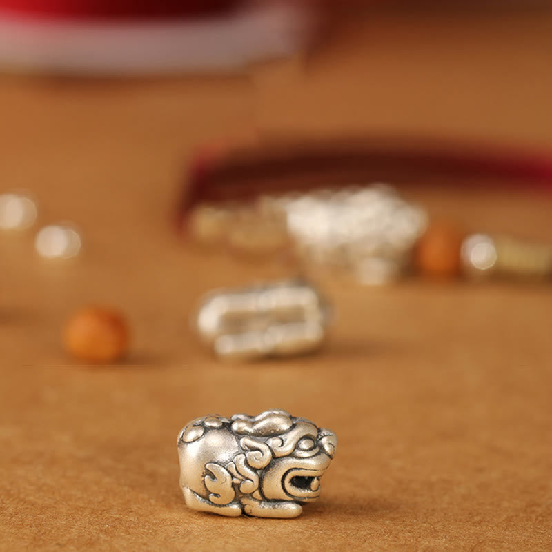 Bracelet de cheville porte-bonheur tressé à la main, orné de Buddha Stones, de breloques Pixiu en argent sterling 999 et de perles en bois de pêcher. - image 20