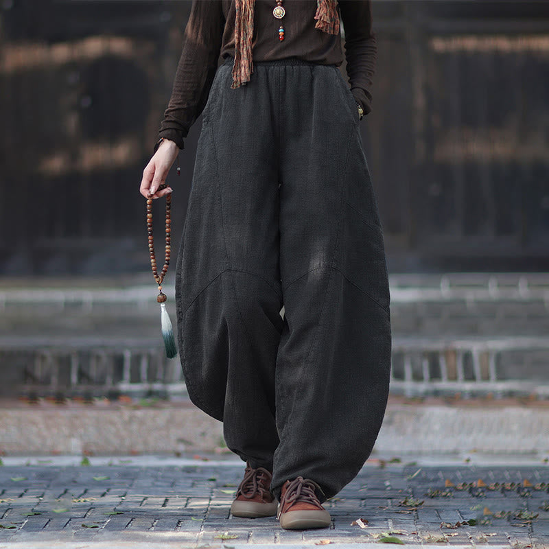 Pantalon thermique d'hiver pour femme en coton ramie, taille élastique et poches , Buddha Stones - Gris sombre - US6，UK/AU10，EU38 (L) - image 20