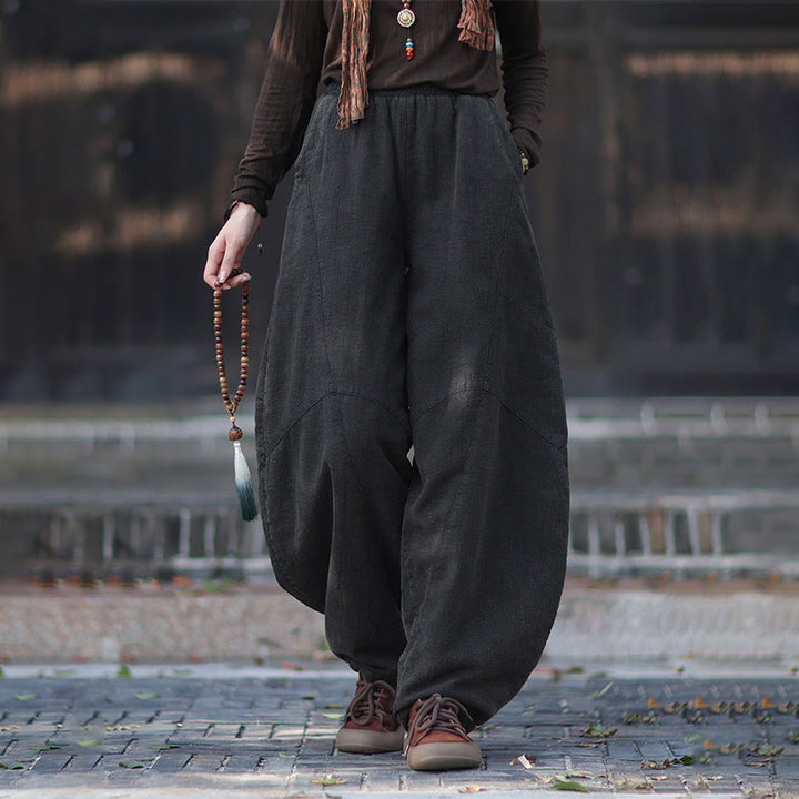 Pantalon thermique d'hiver pour femme en coton ramie, taille élastique et poches , Buddha Stones - Gris sombre - US6，UK/AU10，EU38 (L) - image 20