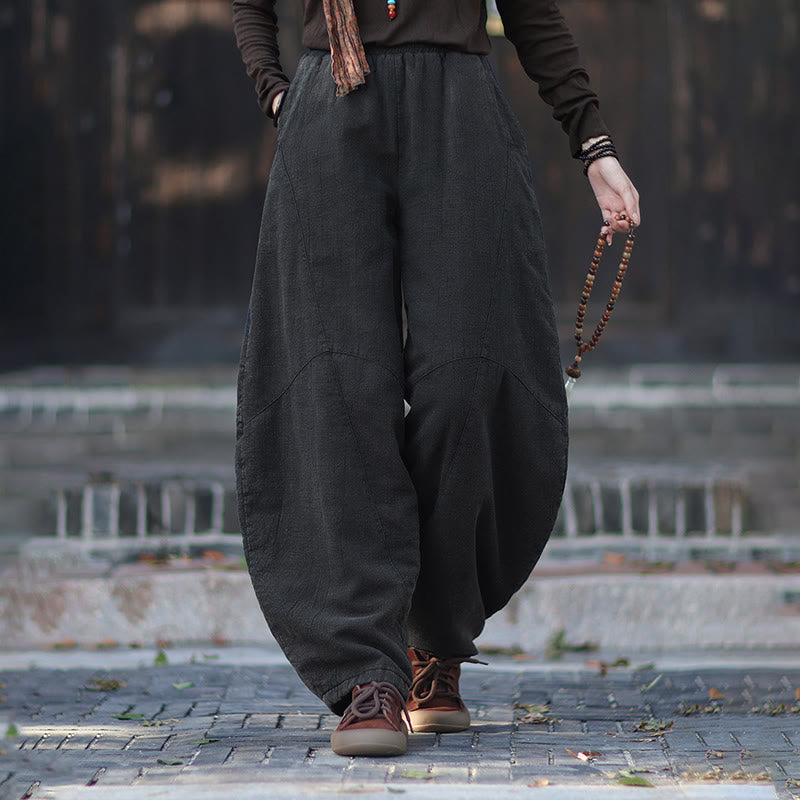 Pantalon thermique d'hiver pour femme en coton ramie, taille élastique et poches , Buddha Stones - image 21