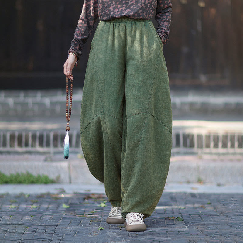 Pantalon thermique d'hiver pour femme en coton ramie, taille élastique et poches , Buddha Stones - image 28