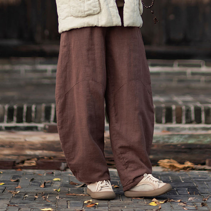 Pantalon thermique d'hiver pour femme en coton ramie, taille élastique et poches , Buddha Stones - image 40