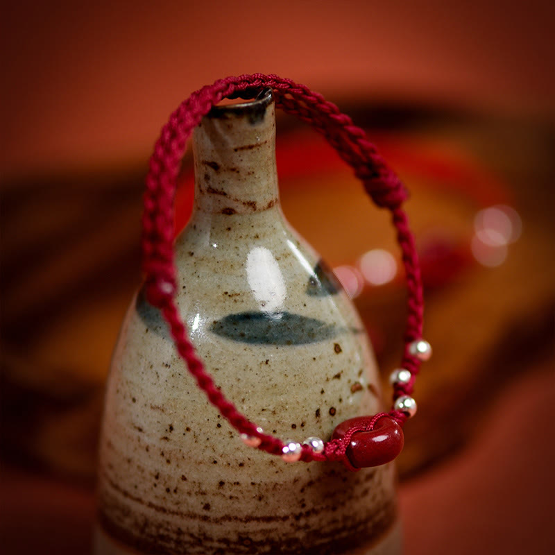 Bracelet de cheville ajustable en cinabre et Buddha Stones, boucle de paix, fait main, avec cordon, symbole de bénédiction - image 17
