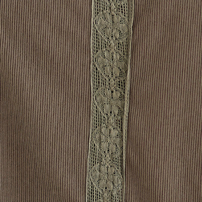 Robe midi d'hiver plissée à manches longues en velours côtelé pour femme, avec poches, ornée de boutons et de plis , Buddha Stones - image 11