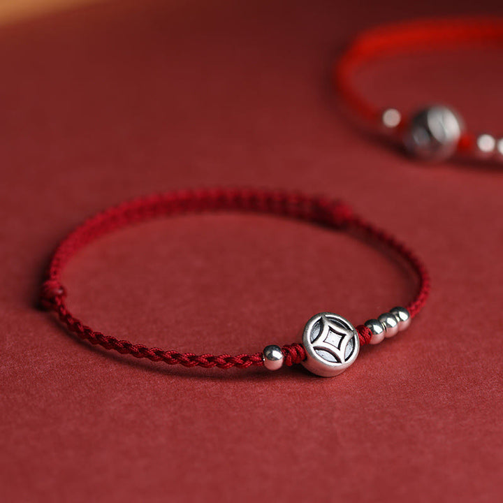 Bracelet de cheville en argent sterling 999 avec breloque en cuivre et Buddha Stones, fait main, en cordelette résistante. - image 2