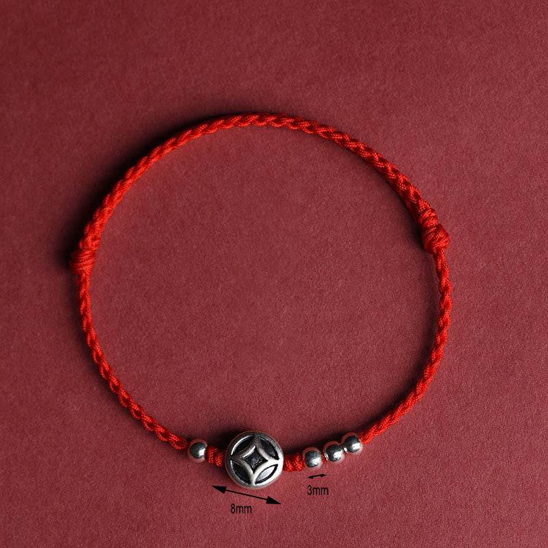 Bracelet de cheville en argent sterling 999 avec breloque en cuivre et Buddha Stones, fait main, en cordelette résistante. - image 3