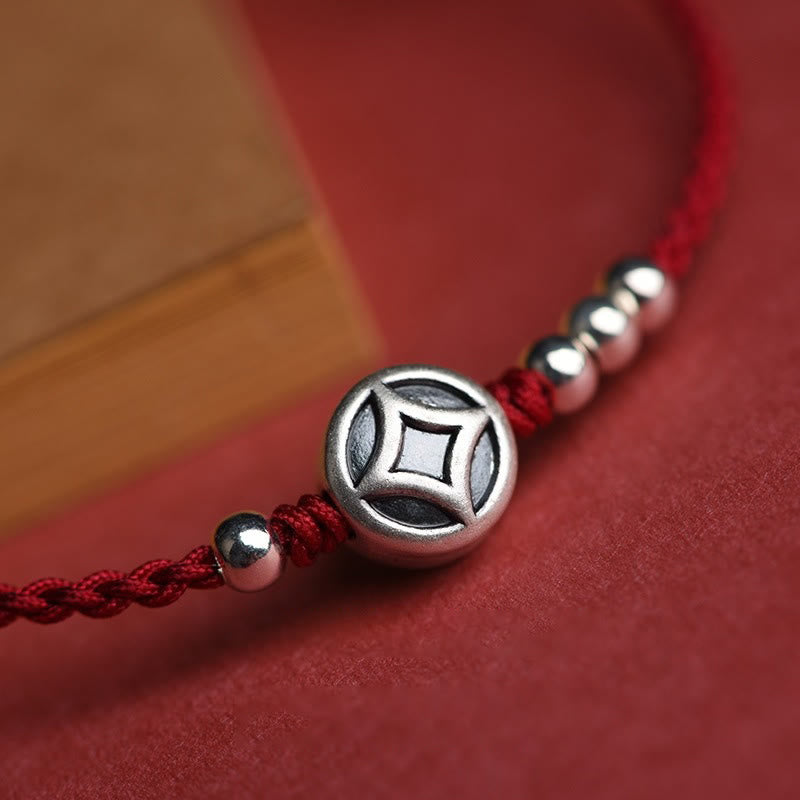 Bracelet de cheville en argent sterling 999 avec breloque en cuivre et Buddha Stones, fait main, en cordelette résistante. - image 7