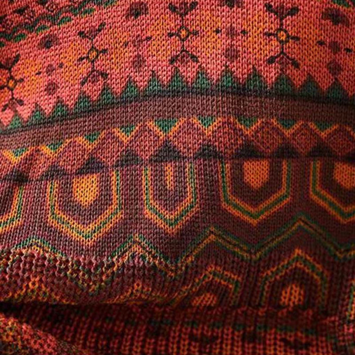 Sweat à capuche tricoté à manches longues pour femme, en coton, à rayures géométriques et fleurs, motif Buddha Stones Fall - image 10