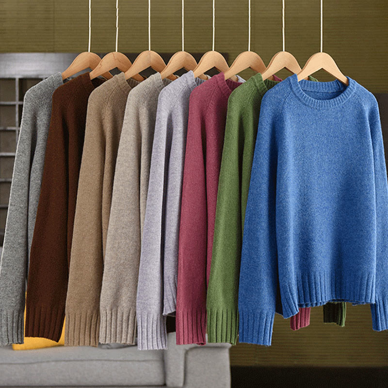 Pull en coton tricoté à manches longues et col rond pour femme, motif Buddha Stones - image 1