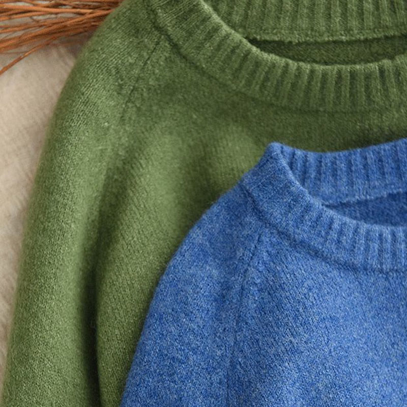 Pull en coton tricoté à manches longues et col rond pour femme, motif Buddha Stones - image 8