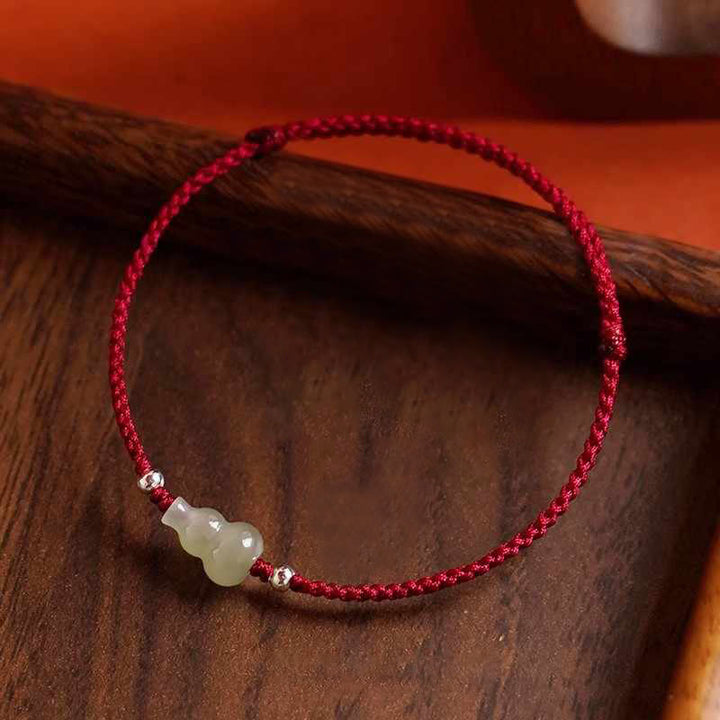Bracelet de cheville en jade rouge Hetian avec Buddha Stones et cordon, symbole de prospérité - image 0