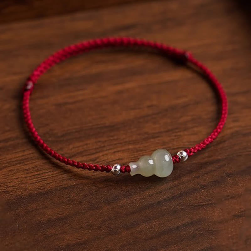 Bracelet de cheville en jade rouge Hetian avec Buddha Stones et cordon, symbole de prospérité - image 4