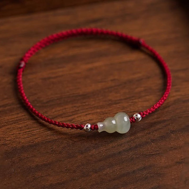 Bracelet de cheville en jade rouge Hetian avec Buddha Stones et cordon, symbole de prospérité - image 4