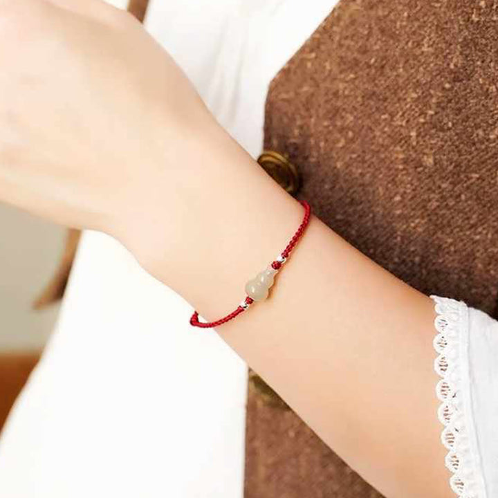 Bracelet de cheville en jade rouge Hetian avec Buddha Stones et cordon, symbole de prospérité - image 5
