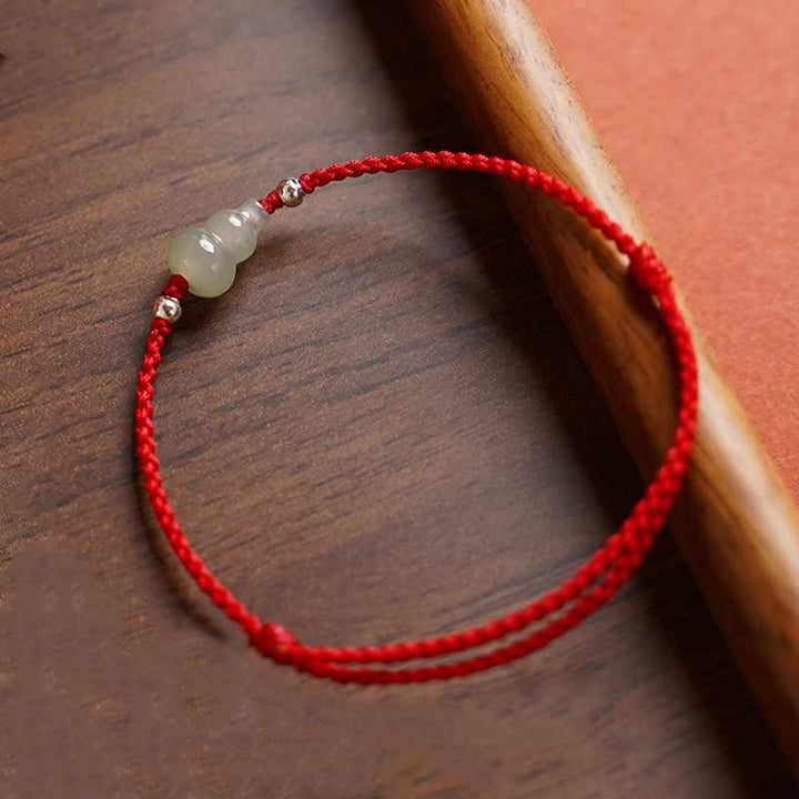 Bracelet de cheville en jade rouge Hetian avec Buddha Stones et cordon, symbole de prospérité - image 11