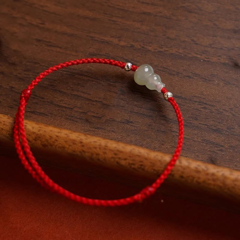 Bracelet de cheville en jade rouge Hetian avec Buddha Stones et cordon, symbole de prospérité - image 12